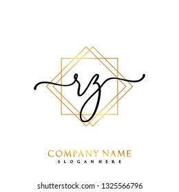 RZ Initial Handwriting logo template vector