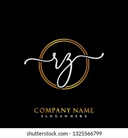 RZ Initial Handwriting logo template vector