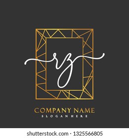 RZ Initial Handwriting logo template vector