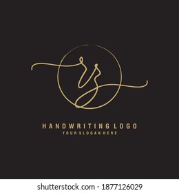 RZ Initial Handschrift Logo Vorlage Vektorgrafik