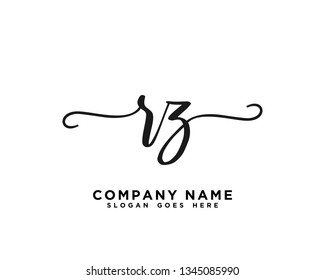RZ Initial Handwriting Logo Vector