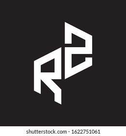 RZ Initial Letters logo monogram with up to down style