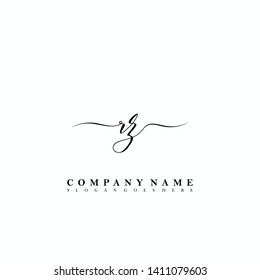 RZ Initial luxury handwriting logo vector