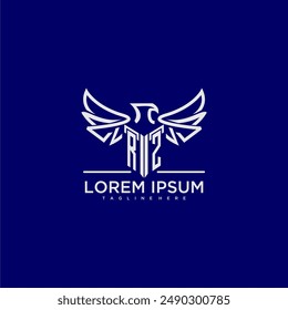 RZ initial monogram for business logo with eagle image
