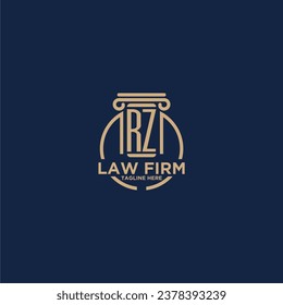 RZ initial monogram for law firm with creative circle line