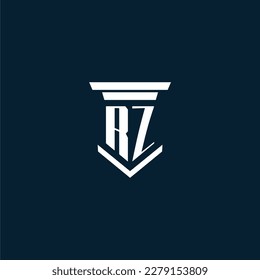 RZ initial monogram logo lawfirm with pillar design