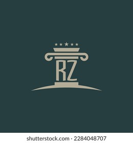 RZ initials law of justice logo vector design template
