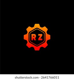 RZ Initials Tech Logo Vector Art Icons and Graphics