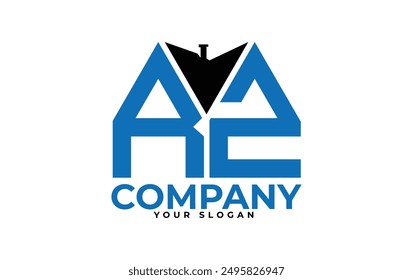 
RZ letter creative real estate vector logo design.
