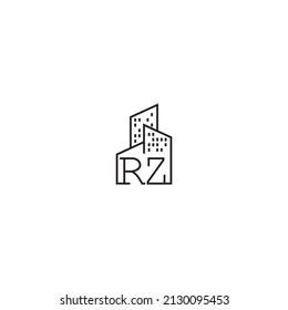 RZ line concept logo in high quality professional design that will be best for companies related to real estate