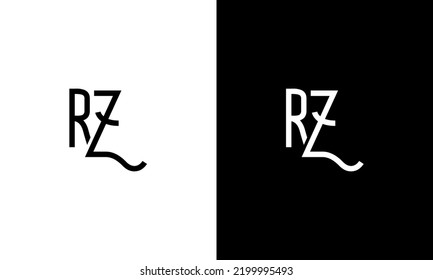 RZ logo design. Initial RZ letter logo design vector template.