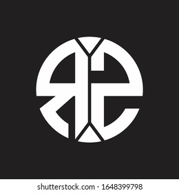 RZ Logo monogram with piece circle ribbon style