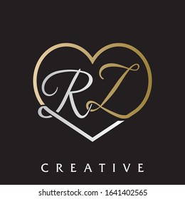 RZ love logo design vector icon