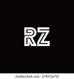 Logo de monograma RZ con plantilla de diseño de línea abstracta