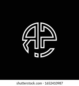 Plantilla de diseño de esquema de estilo de cinta de logotipo de monograma RZ