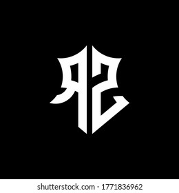 RZ monogram logo with a sharp shield style design template