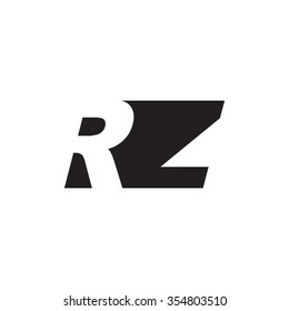 RZ negative space letter logo