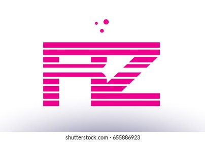 rz r z alphabet letter logo pink purple line stripe company design template creative abstract vector