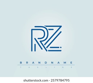 RZ Technology Letter Logo Template. This tech letter logo is a graphic mark that uses letters to represent a technology company.
