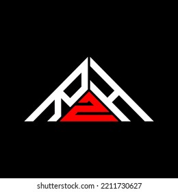 RZH letter logo creative design with vector graphic, RZH simple and modern logo in triangle shape.