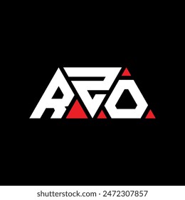 Diseño de logotipo de letra triangular RZO con forma de triángulo. Monograma de diseño de logotipo de triángulo RZO. Plantilla con logo en Vector de triángulo RZO con color rojo. RZO logo triangular Diseño simple, elegante y lujoso.