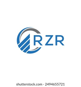 RZR Flat accounting logo design on white background. RZR creative initials Growth graph letter logo concept.RZR business finance logo design.	
