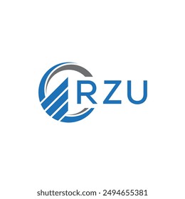 RZU Diseño de logotipo de contabilidad plana sobre fondo blanco. RZU iniciales creativas Crecimiento gráfico carta logo concept.RZU negocio finanzas logo diseño.	

