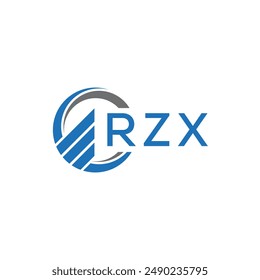RZX Flat accounting logo design on white background. RZX creative initials Growth graph letter logo concept.RZX business finance logo design.	
