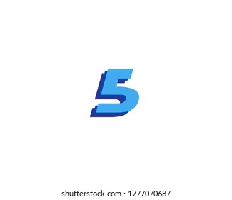 S or 5 Logo design icon