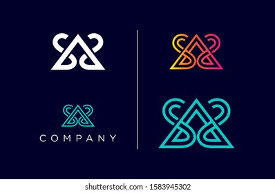 S, A, SA, AS logo icon design template vector elements for your company brand. smart technology