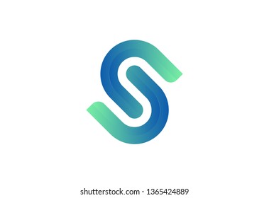 S Abstract Color Logo