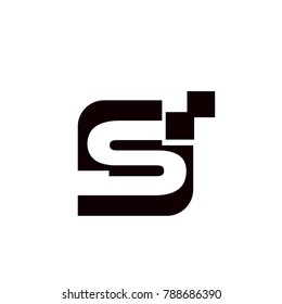 S Abstract Geometry logo Symbol. Modern template Flat design signs. vector icon illustration - Vector