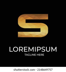 Vector de diseño de logotipo de oro abstracto de S