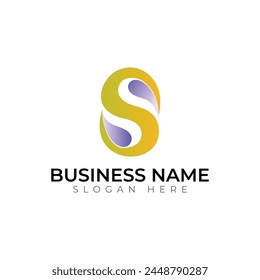S abstract gradient vector colorful typography letter logo design
