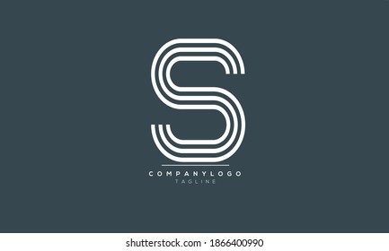 S iniciales abstractas símbolo de texto de letra monograma diseño de alfabeto