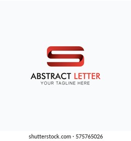 S abstract letter concept logo template on light gray background