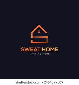 S Letras Abstractas Logo e ícono Monograma. diseño creativo del logotipo S con el hogar Logotipo de bienes raíces