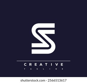 S abstract minimalist letters Logo Monogram. It is a minimalist logo, this logo is made by a abstract letter