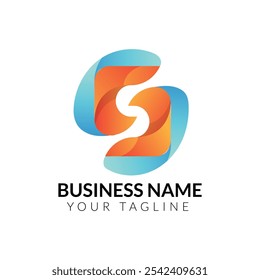 S  abstract modern minimalist typography colorful letter logo design template