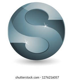 S Abstract spherical sign illustration