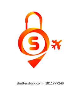 s Air Travel Logo Design Template.Vector illustration.Flight plane. Vector illustration.s letter travel logo.s letter travel