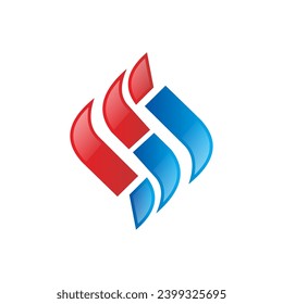 S alphabet abstract vector logo