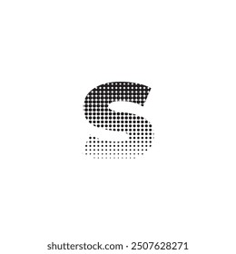 s alphabet halftone dotted effect logo icon vector illustration eps