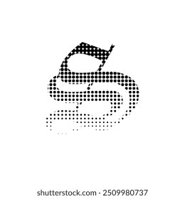 S Alfabeto Medio Tono Efecto Punto Logotipo Ilustración vectorial EPS