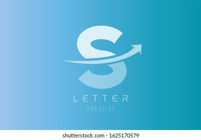 S alphabet letter logo in blue white color for icon design template. Transparent style suitable for a company or business logotype