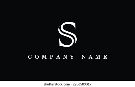 S alphabet lettering creative minimal professional simple realistic vector black logo design