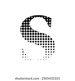 s alphabet serif halftone dotted effect logo icon vector illustration eps