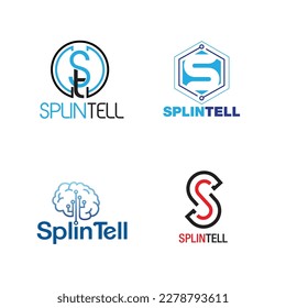 Alfabeto S para logotipo de tecnología