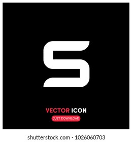 "S" Alphabet Typographic Vector Icon Illustration