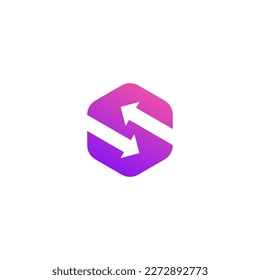 Diseño del logotipo de S Arrow Hexagon
